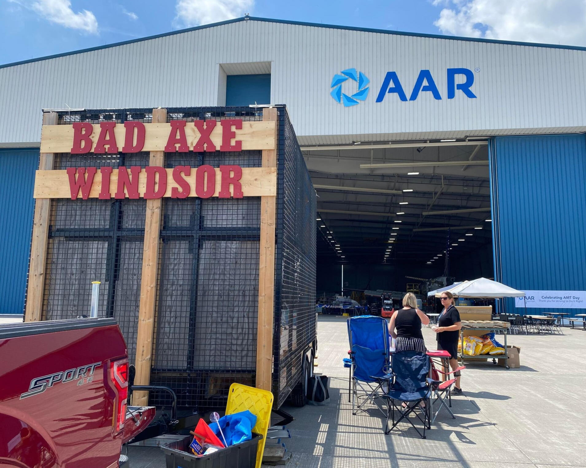 Trailer in front of AAR